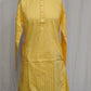 Gorgeous Bright Yellow Color Self Design Kurta With Pajama Set For Men
