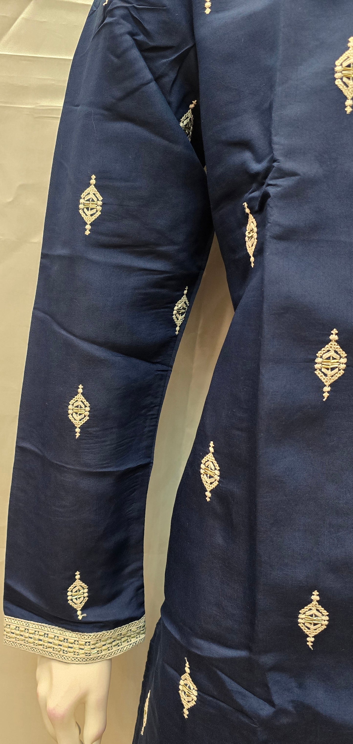 Attractive Blue Color Silk Kurta With Pajama For Men