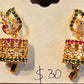 Alluring Multicolor Stones Gold Plated Earrings