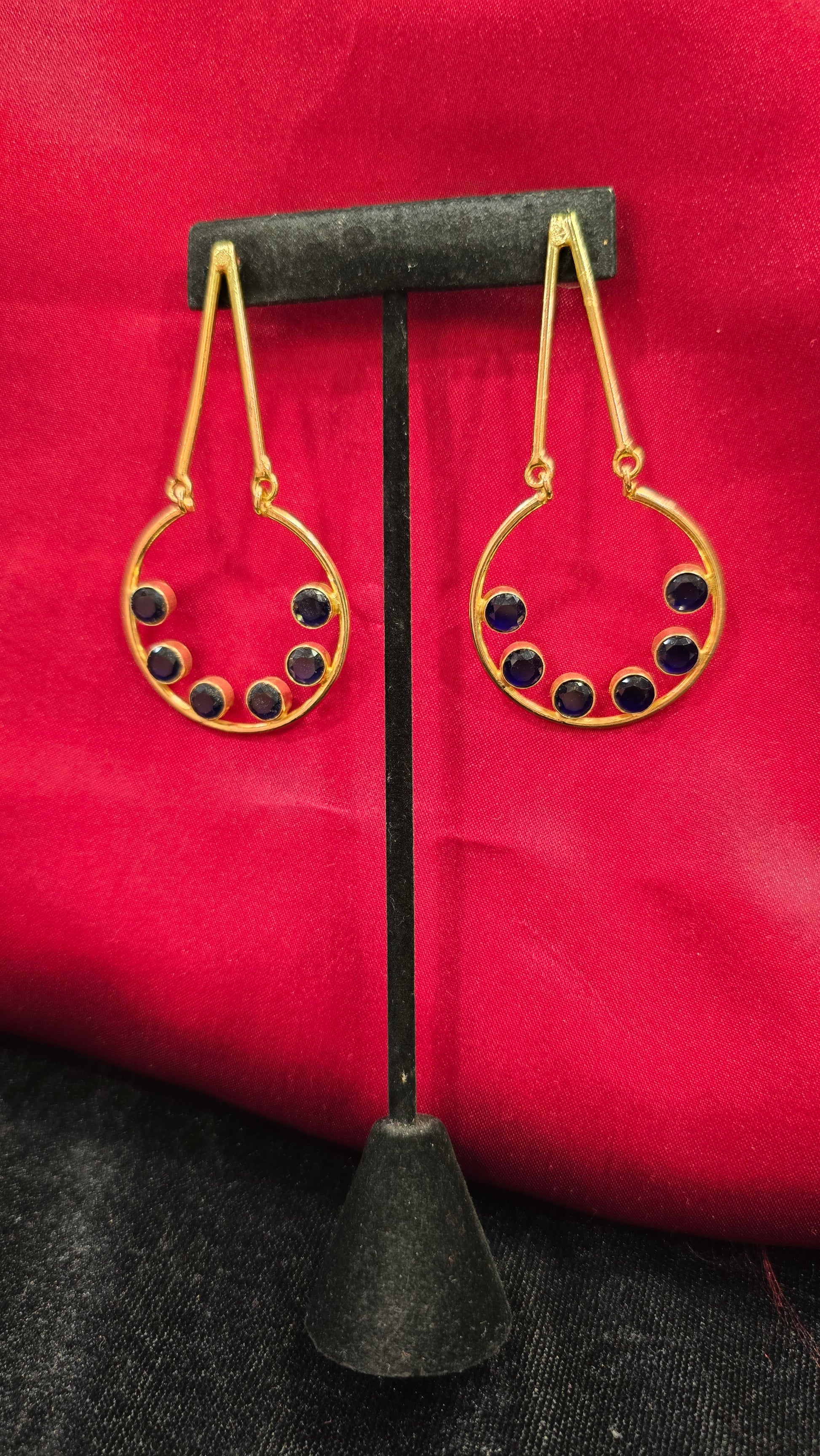 Golden Earrings With Blue Beads Near Me