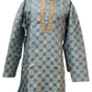 Alluring Teal Blue Color Silk With Zardozi Work Kurta Suits For Men