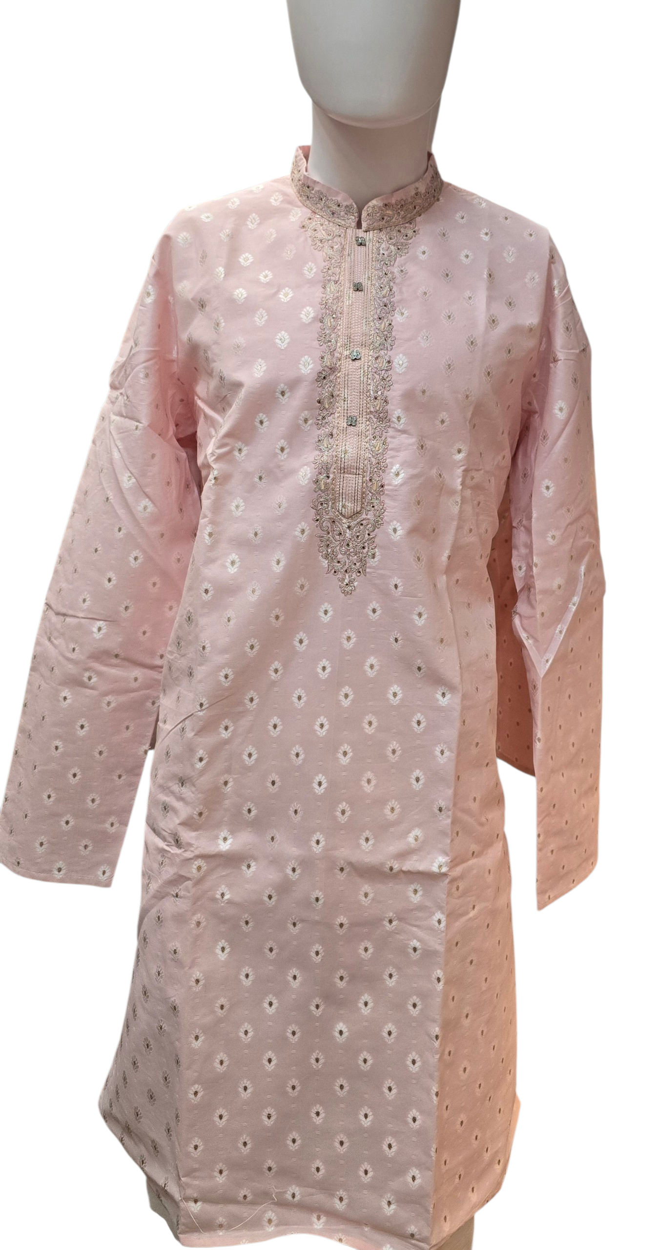 Baby Pink Color Jacquard With Zardozi Work Kurta Suits In USA