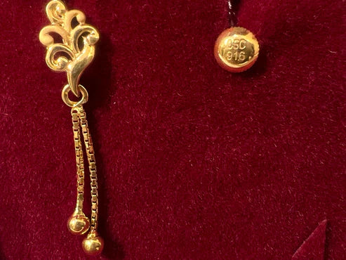Beautiful Pure 24Kt Gold Earrings for Women In Yuma