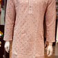 Attractive Light Pink Color Premium Rayon With Embroidery and Sequins Work Kurta Suit For Men