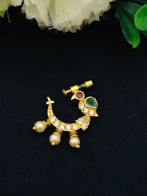 FashionCraft Cubic Zirconia Gold-plated Plated Alloy, Brass Nose Ring Set  Price in India - Buy FashionCraft Cubic Zirconia Gold-plated Plated Alloy,  Brass Nose Ring Set Online at Best Prices in India |