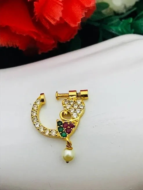 Gold Plated Nose Ring With Stones In Tempe