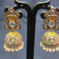 Studded Jhumka Earrings With White Beads In USA