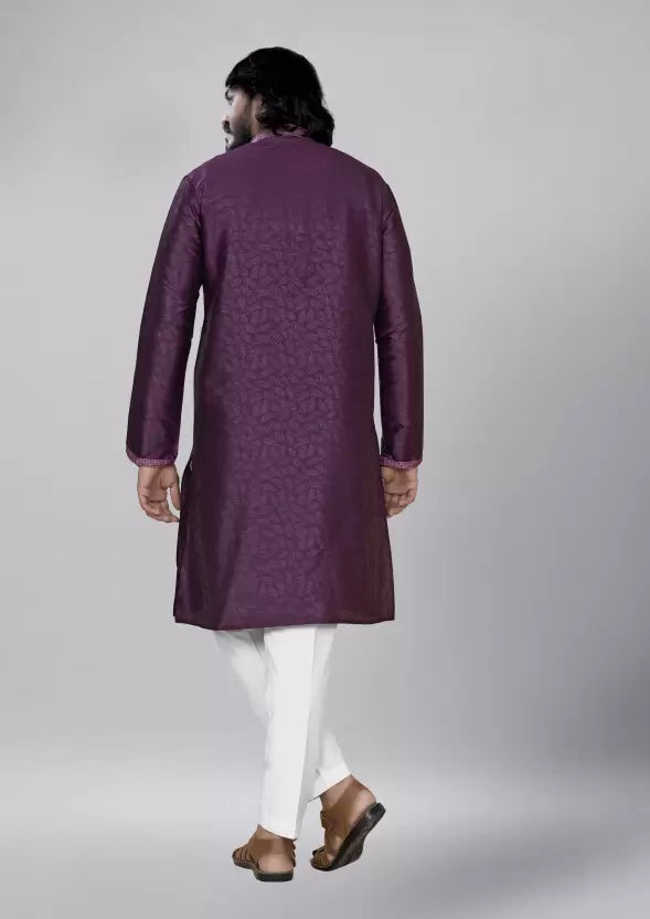 Attractive Traditional Purple Color Men's Kurta With Pajama Pant In Yuma