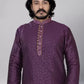 Attractive Traditional Purple Color Men's Kurta With Pajama Pant Near Me