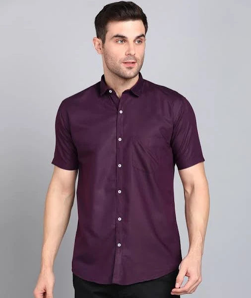 Mind Blowing Purple Color Silk Men's Shirt