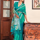 Gorgeous Turquoise Blue Color Silk Saree With Contast Border For Women