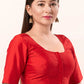Red Color Poly Blend Fabric Readymade Blouse In USA
