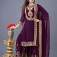 Purple Georgette Thread Work For Women In Tempe