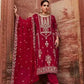 Alluring Maroon Color Pure Velvet With Embroidery Salwar Suits  With Dupatta For Women