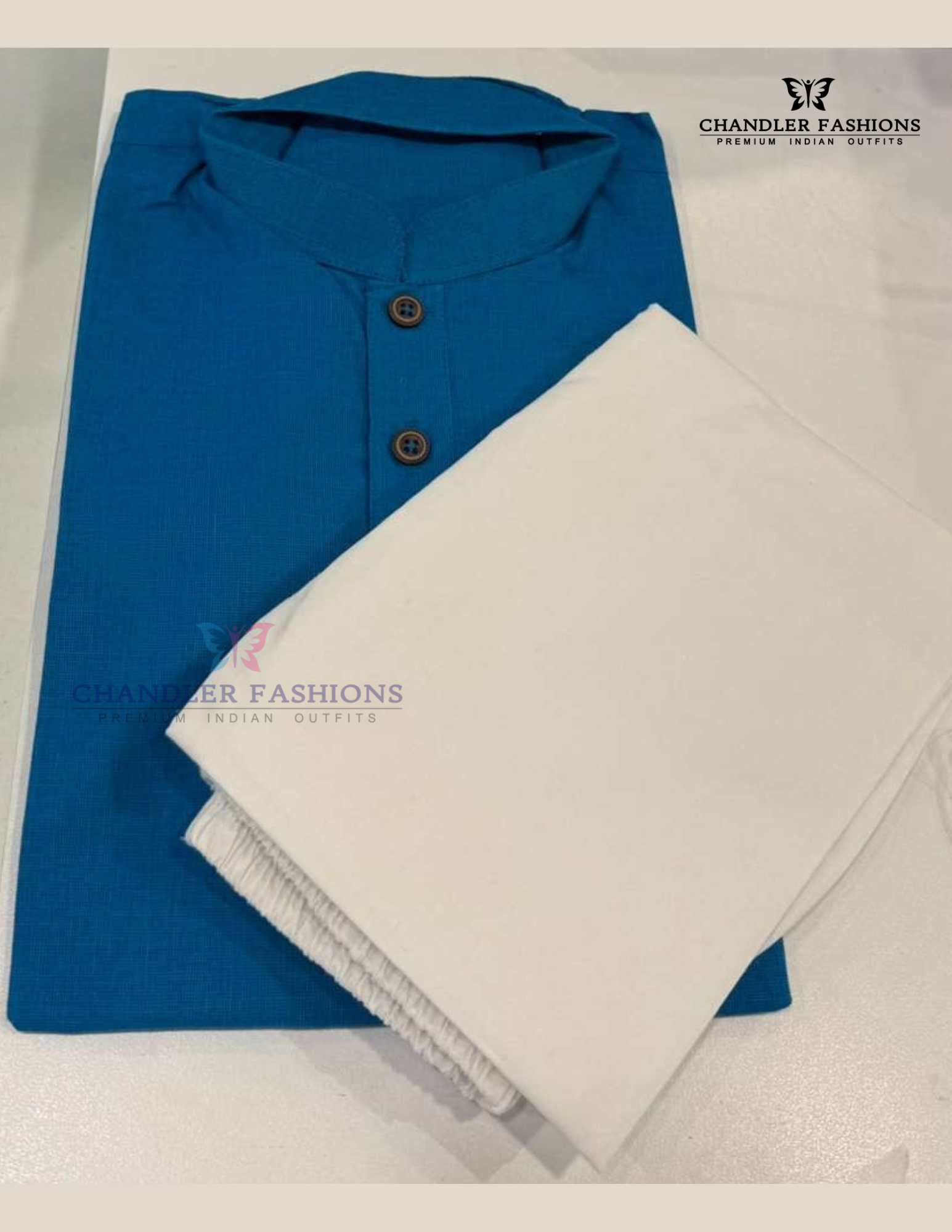 Blue Color Cotton Kurta Set Near Me