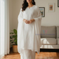 Charming White Color Cotton With Chikankari Work Kurti Suits For Women