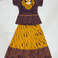 Alluring Yellow Colored Silk Langa Sets With Stone Work For Girls