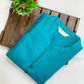 Teal Blue Color Cotton Kurti With Pocket In USA