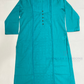 Teal Blue Color Cotton Kurti With Pocket In Yuma