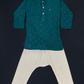 Dazzling Teal Blue Colored Rayon Kurta With Pajama Pant Sets For Boys