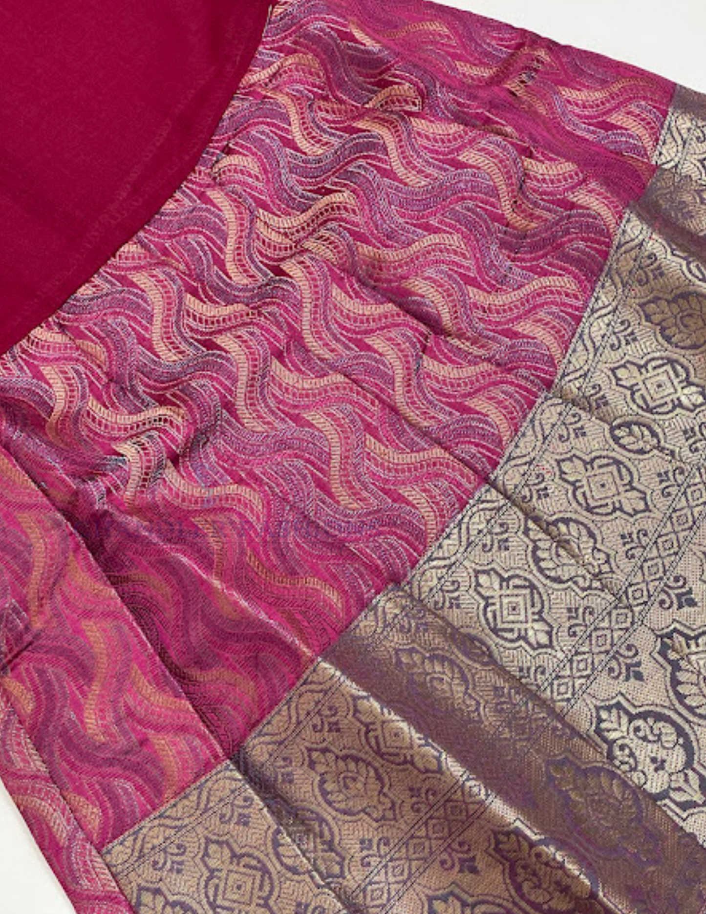 Teal Blue And Pink Color Silk Langa Sets With Stone Work In Suncity