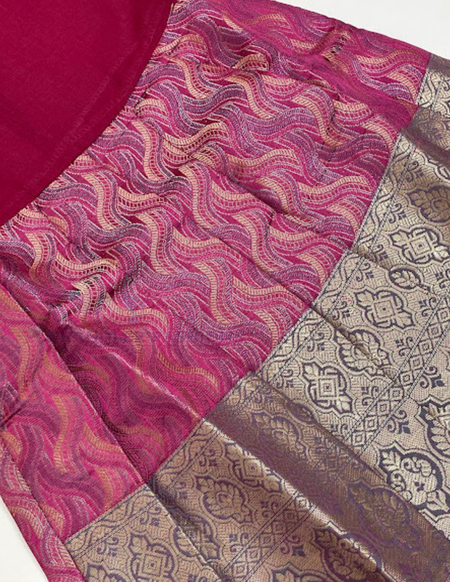 Teal Blue And Pink Color Silk Langa Sets With Stone Work In Suncity