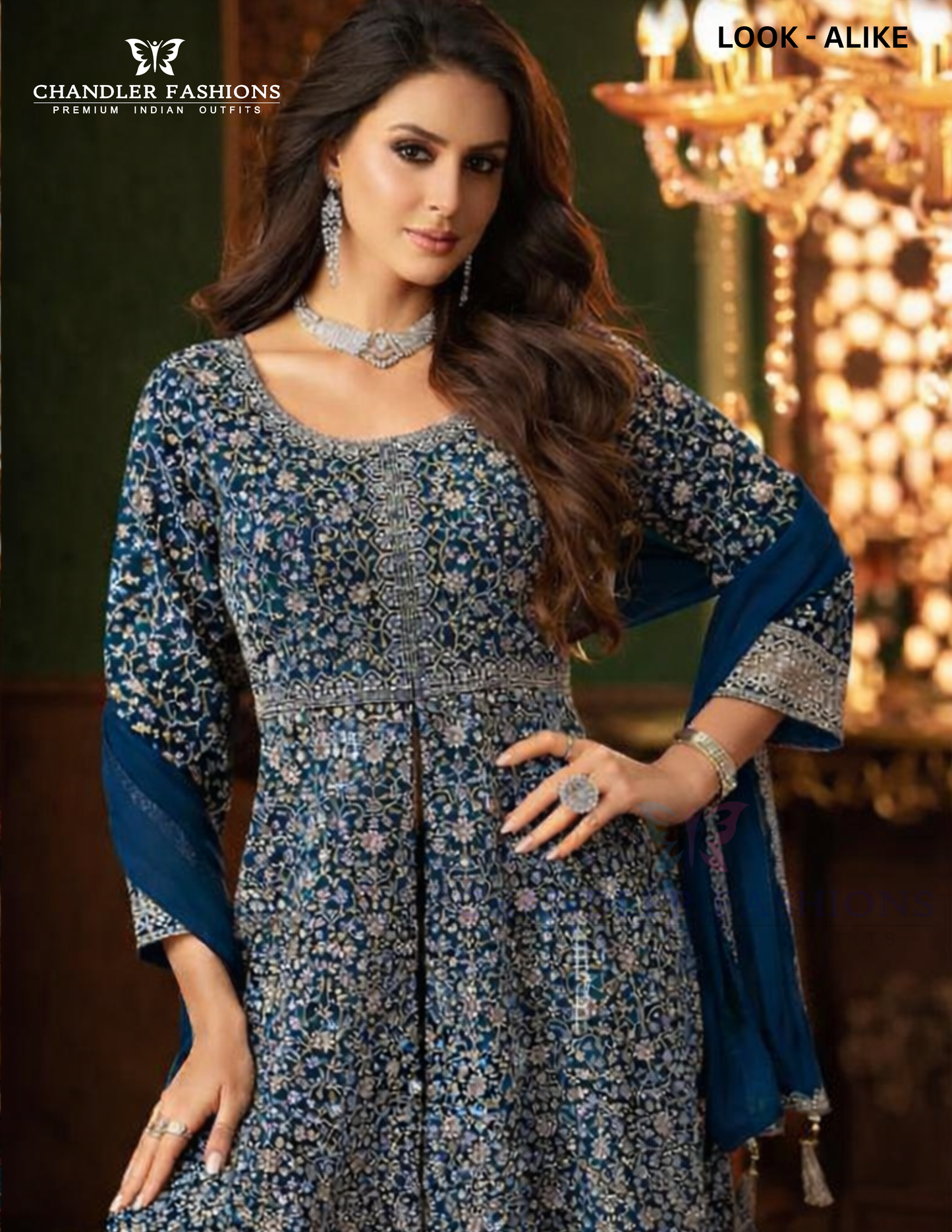 Teal Blue Color Georgette With Heavy Embroidery Work Palazzo Suits Near Me