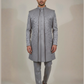 Pleasing Silver Gray Color Jacquard With Hand Embroidery Work Sherwani Suit For Men - PREMIUM QUALITY