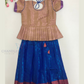 Stunning Beige And Blue Color With Pink Zari Work Art Silk Langa Sets For Girls
