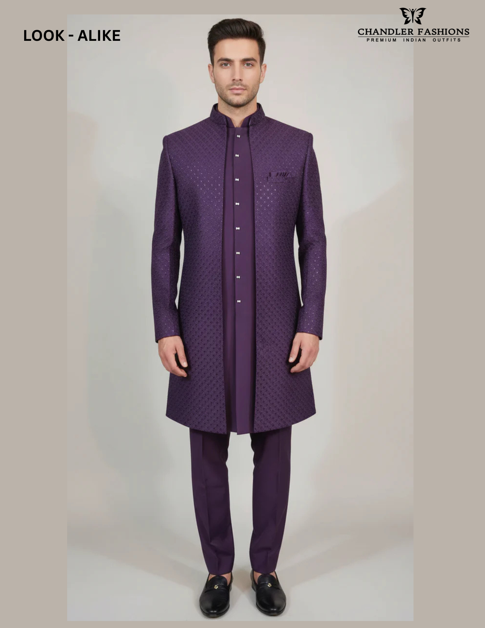Amazing Wine Color Raw Silk With Hand Embroidery Work Sherwani Suit For Men - PREMIUM QUALITY