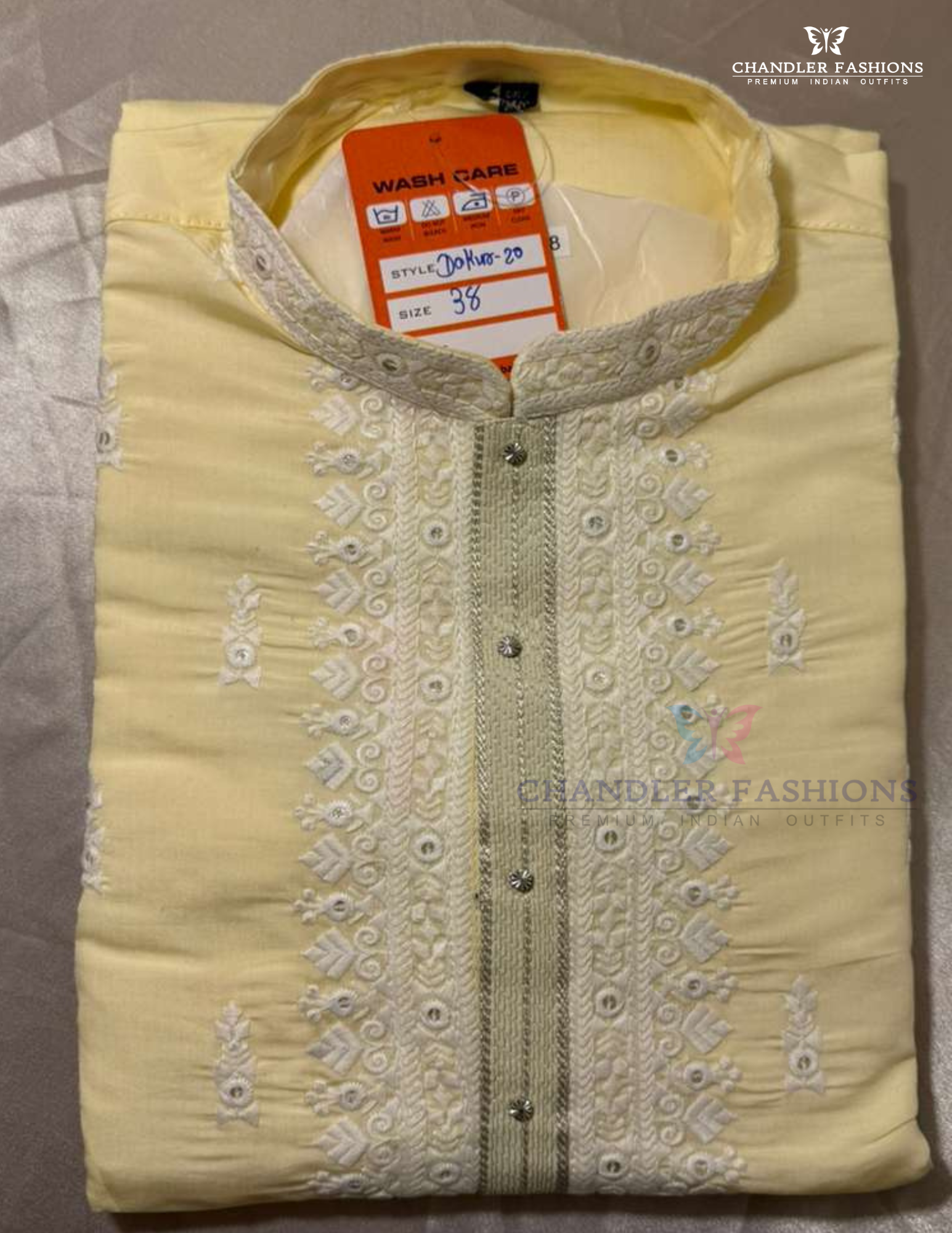 Elegant Yellow Color Soft Silk With Embroidery Work Kurta Suits For Men