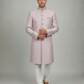Attractive Baby Pink Color Raw Silk With Embroidery Work Sherwani Suit For Men - PREMIUM QUALITY