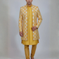 Stunning Yellow Color Banarasi Brocade With Hand Embroidery Work Sherwani Suit For Men - PREMIUM QUALITY
