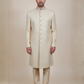 Alluring Gold Color Silk With Hand Embroidery Work Sherwani Suit For Men - PREMIUM QUALITY