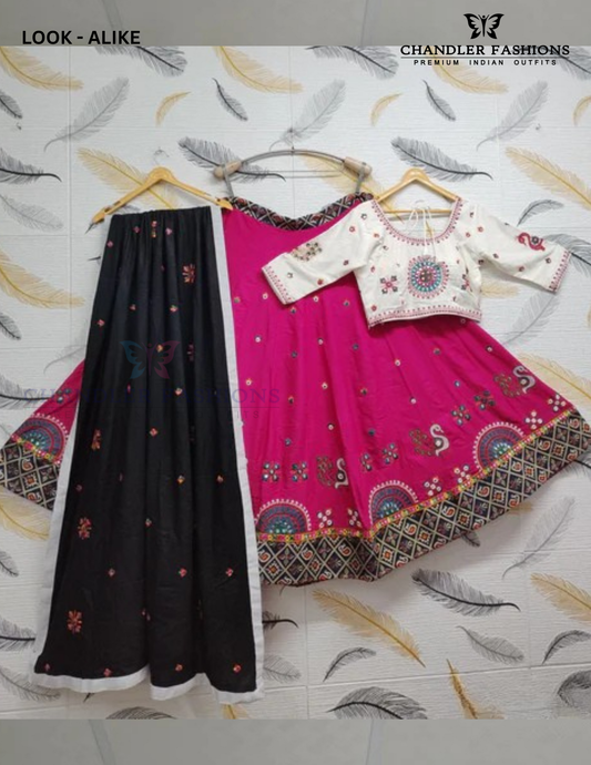 Delightful Pink Colored Chaniya Choli Lehenga With Dupatta Set
