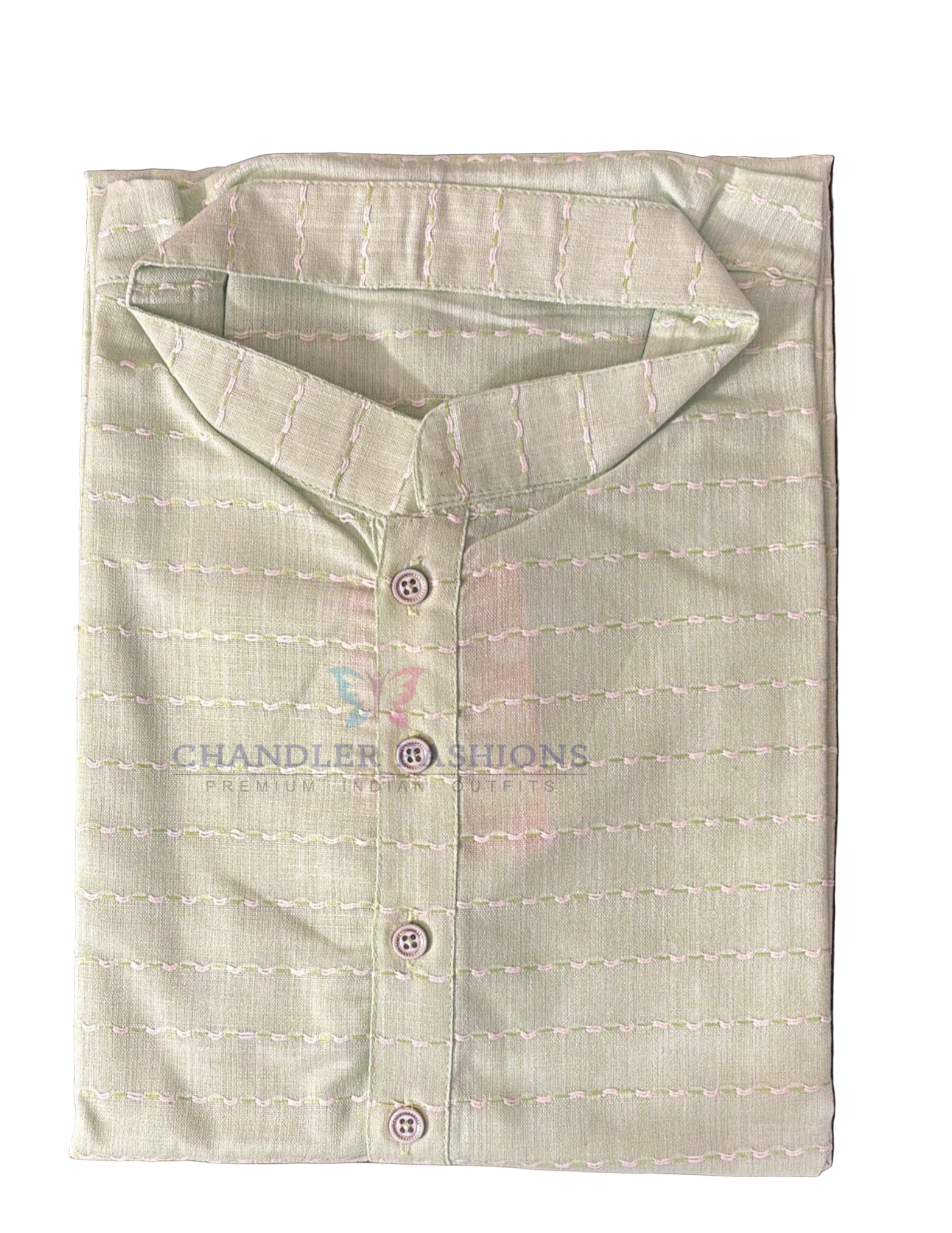 Green Color Men's Kurta With Pajama Pant In Yuma