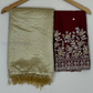 Beige Color Chiffon Saree With Designer Zari Work Near Me