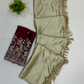 Beige Color Chiffon Saree With Designer Zari Work In USA