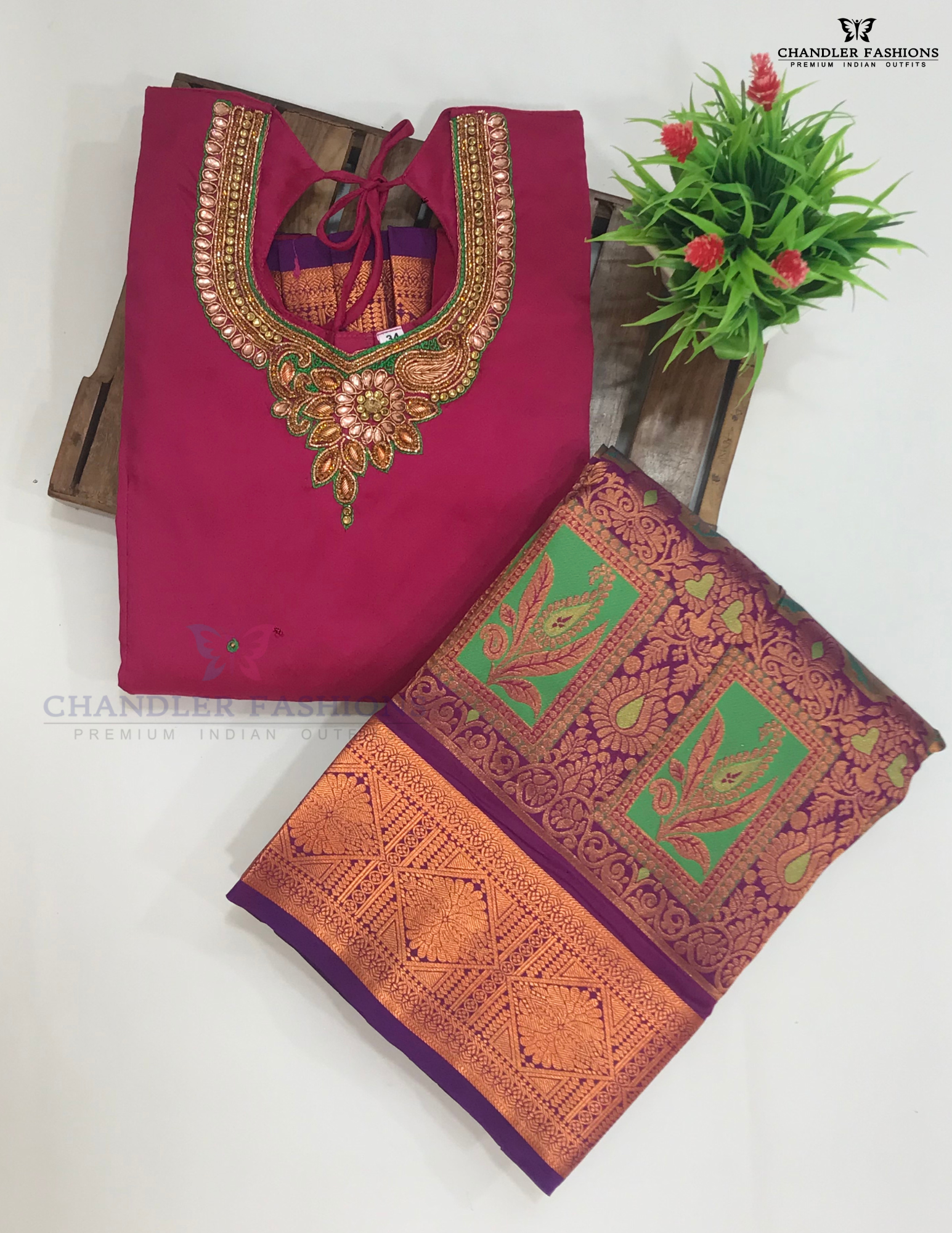 Stunning Pink And Purple Colored Art Silk Langa Sets Near Me