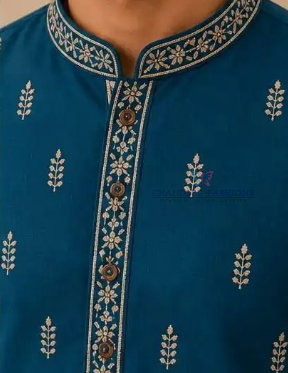  Navy Blue Color Cotton Short Kurta For Men