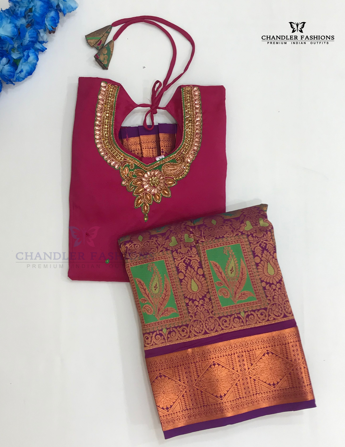 Pink And Purple Colored Art Silk Langa Sets In USA