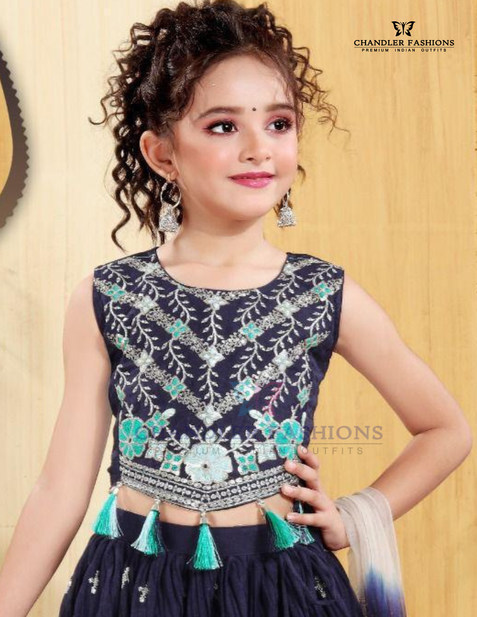 Dark Blue Color Embroidery And Sequins Work Choli Set With Dupatta For Girls Near Me