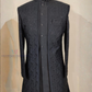 Black Color Silk With Embroidery And Sequins Work Sherwani Suit Near Me