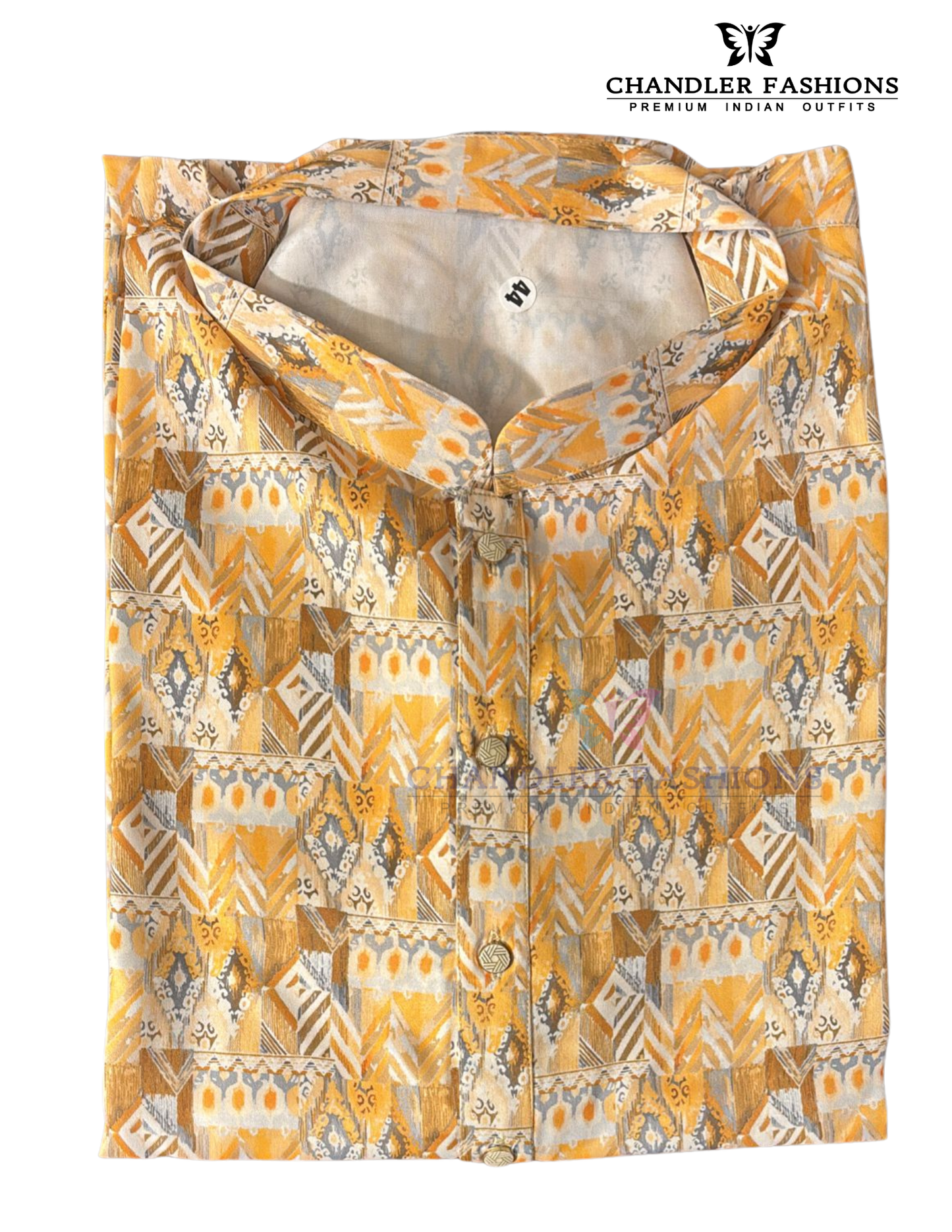 Elegant Yellow Color Poly Cotton Men's Kurta With Pajama Pant