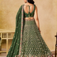 Green Color Georgette With Zari Embroidery Lehenga Near Me
