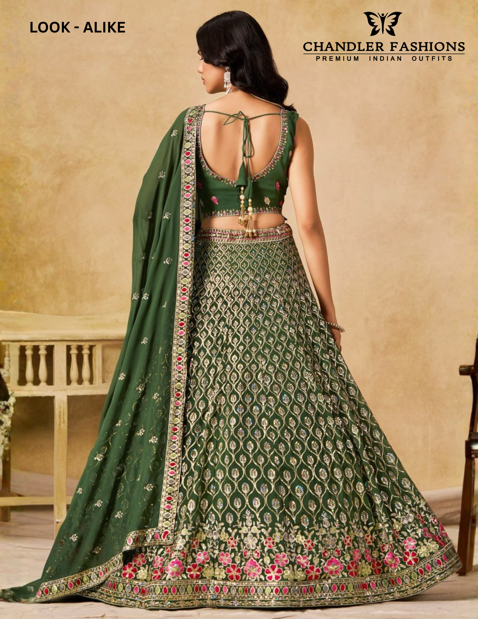 Green Color Georgette With Zari Embroidery Lehenga Near Me