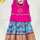 Beautiful Pink Colored Silk Langa Sets With Stone Work For Girls