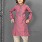 Attractive Pink Color Poly Cotton Kurta Pajama Set For Kids