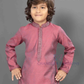 Pink Color Poly Cotton Kurta Pajama Set For Kids Near Me