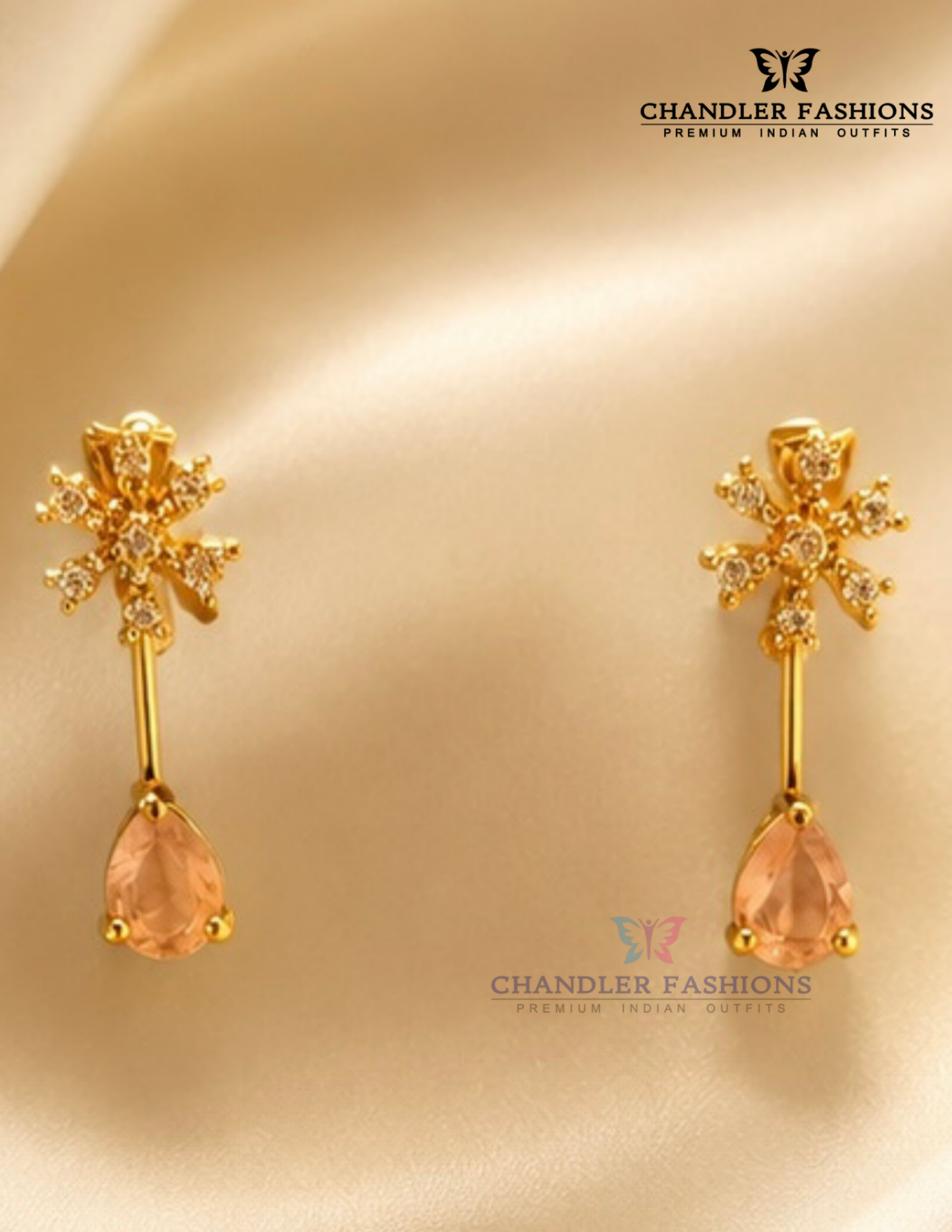 Pink and White Stone Gold Plated Necklace Set Near Me